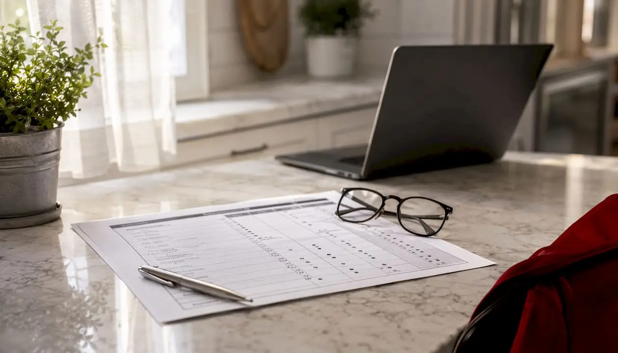 Car fluid replacement schedule on desk