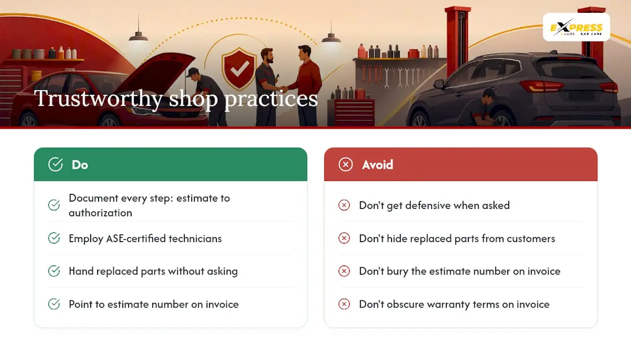 What trustworthy shops do differently — overview diagram