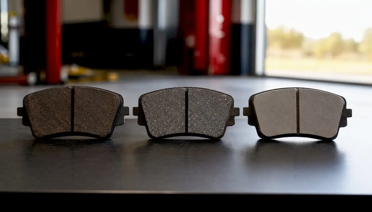 Three types of brake pads compared
