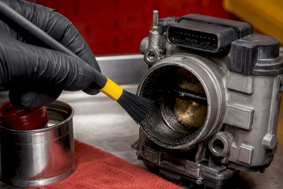 Throttle body cleaner near electrical connector