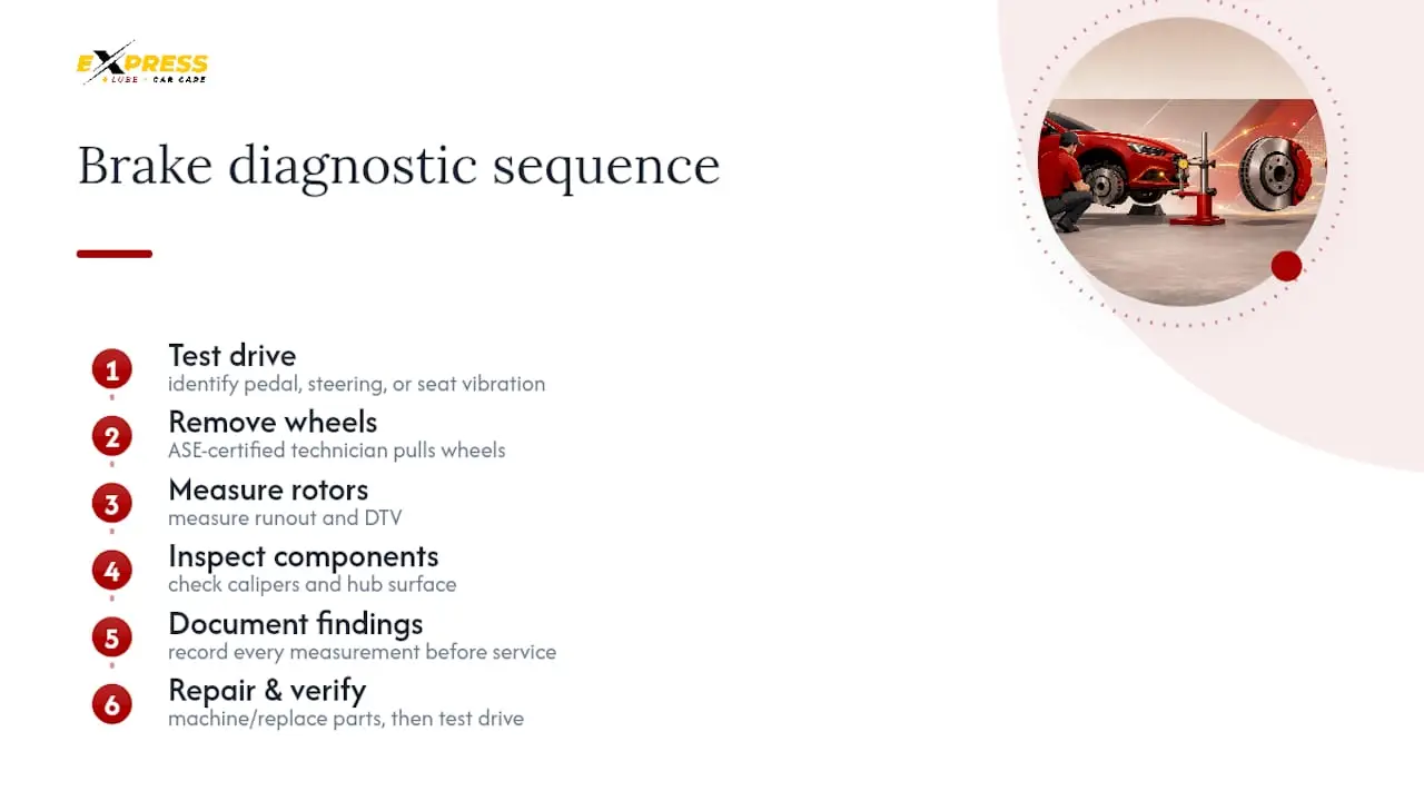 Brake vibration diagnostic process steps