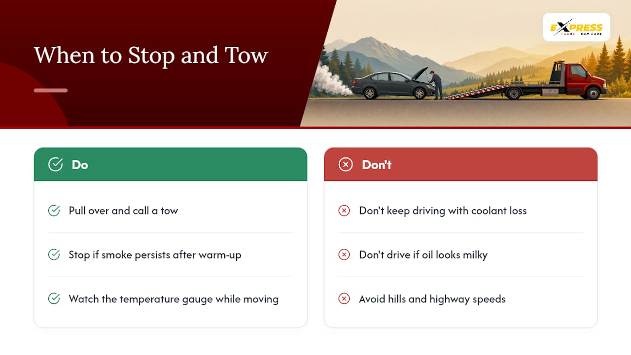 When Should You Stop Driving and Call for a Tow? — overview diagram