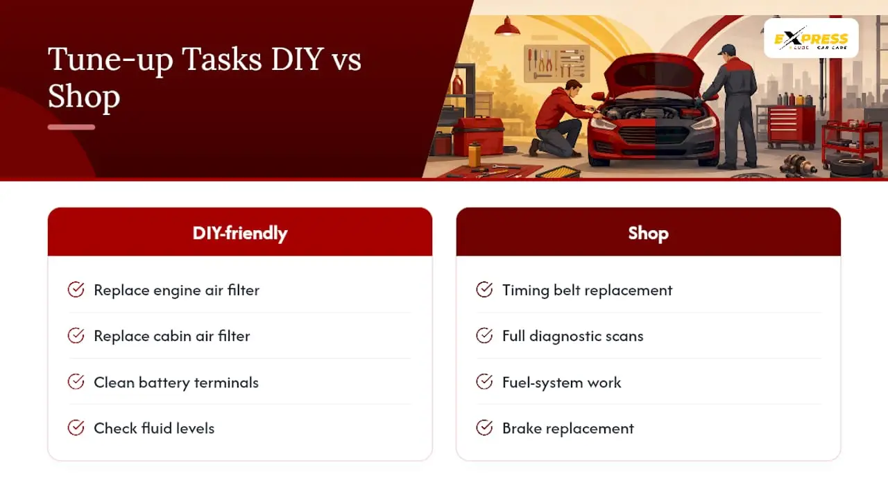 DIY and professional tune-up task comparison