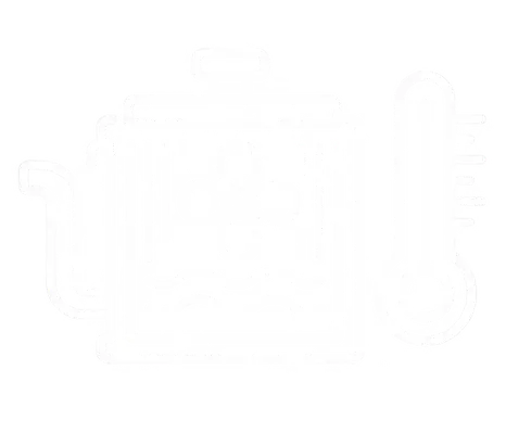 Line drawing of a box-like appliance beside a thermometer