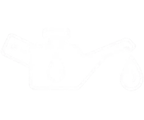 Outline illustration of an oil can with droplets