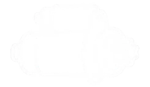 Line drawing of an automotive starter motor with solenoid.