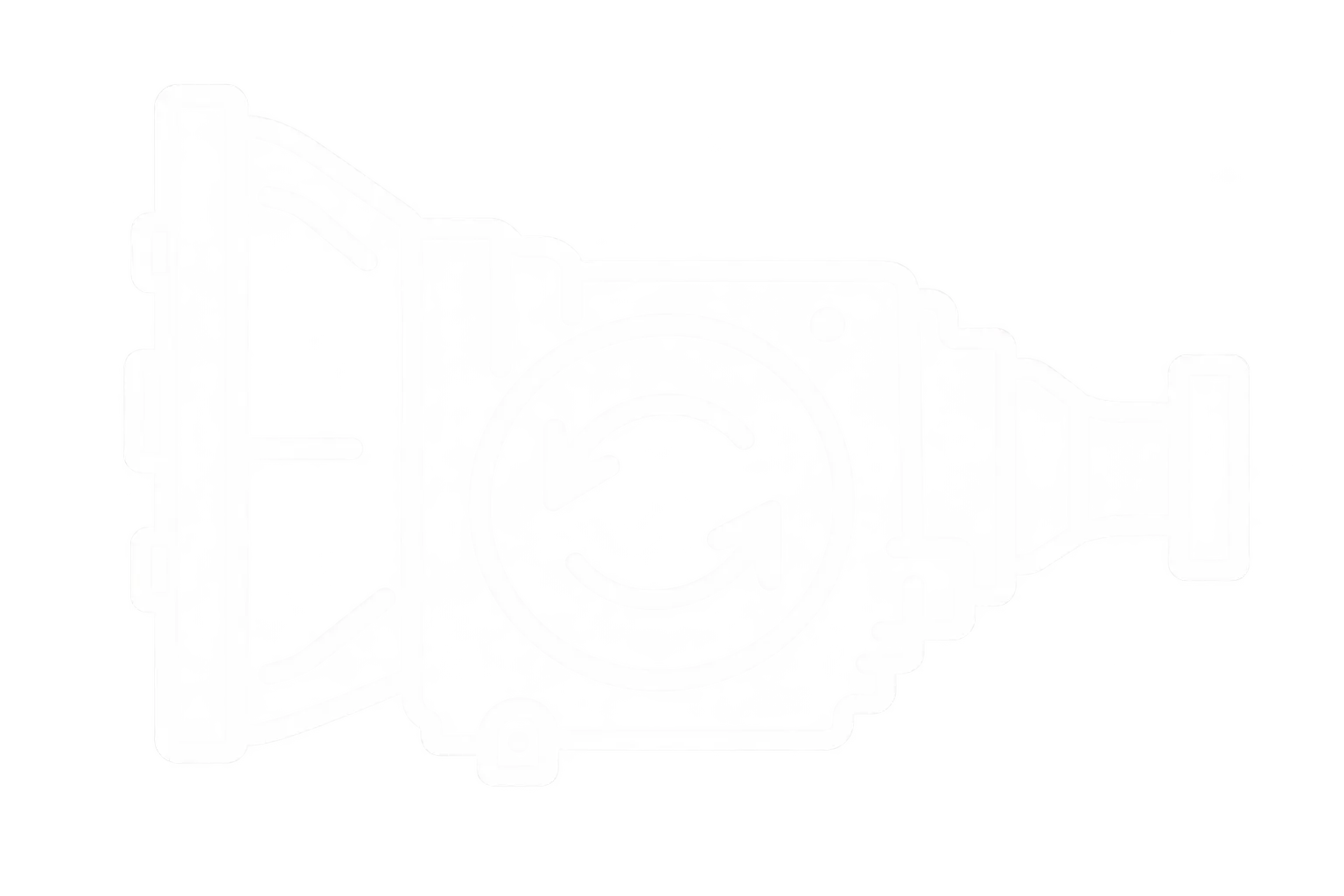Glowing white all-wheel-drive system icon on black background
