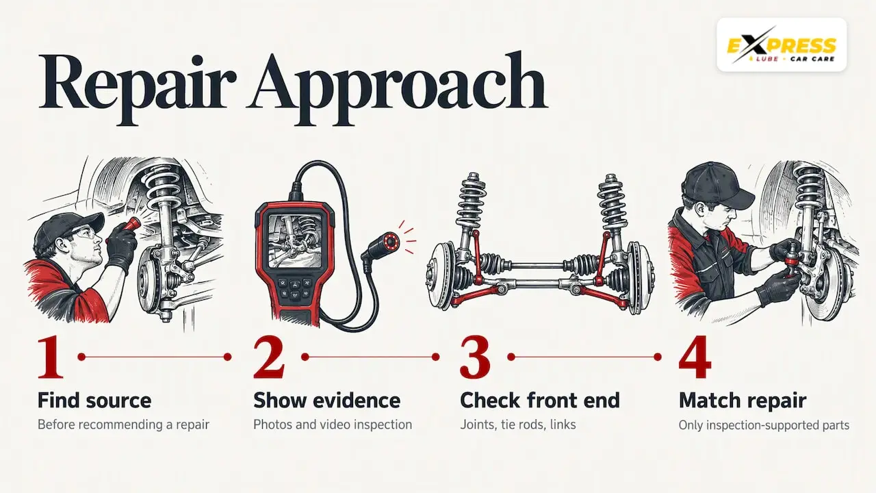 Our perspective: diagnose first, then replace — overview diagram